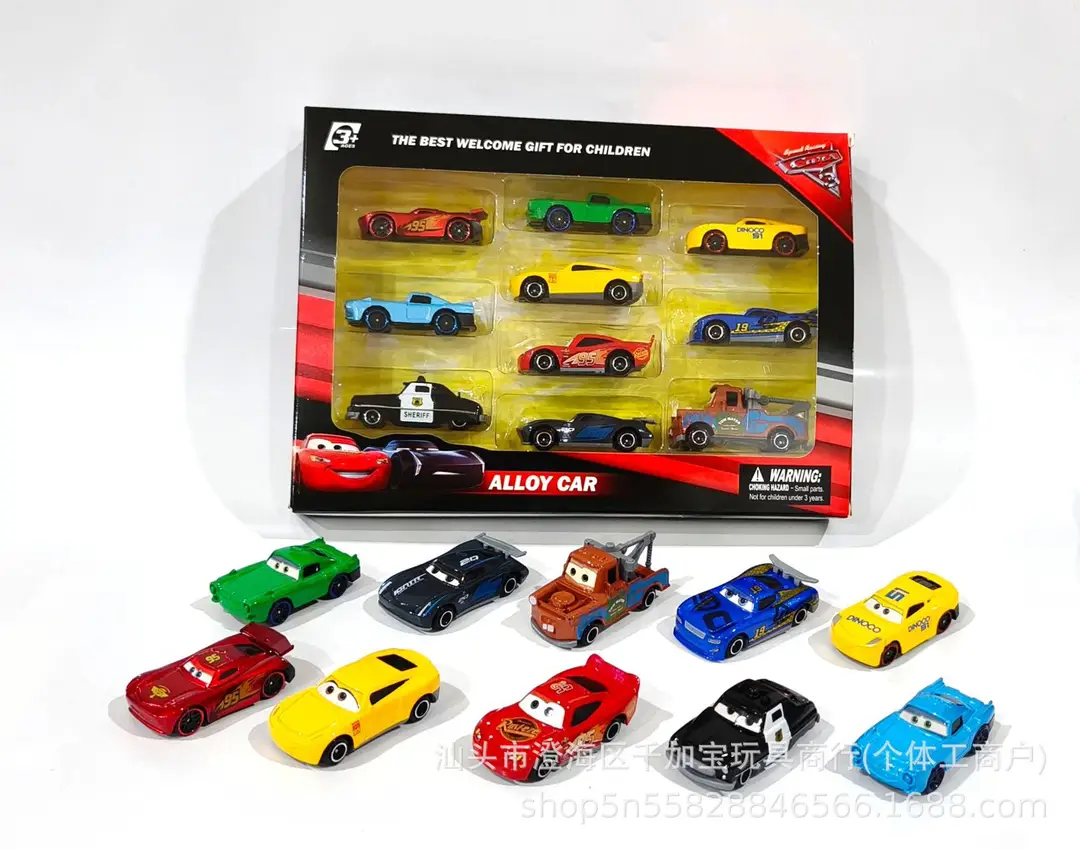 New Cars Series Container Truck Sliding Non-Retractable Alloy Racing Car Children's Toy Lightning Mcqueen Boys' Toy