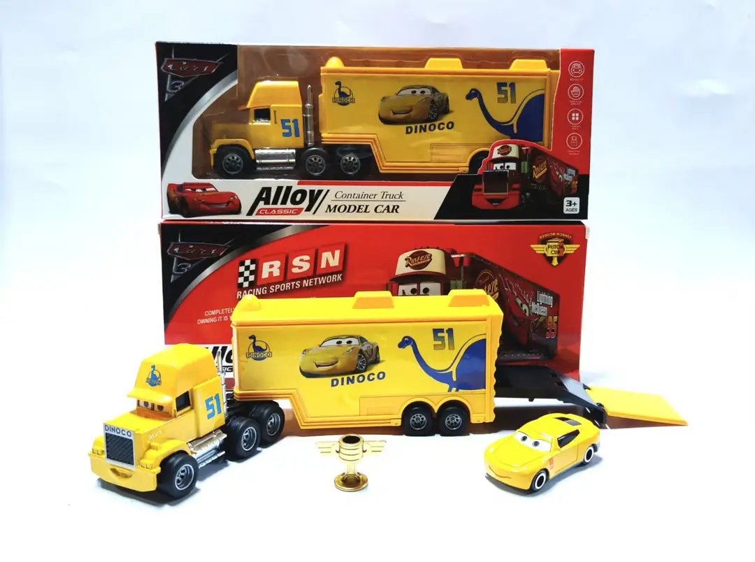New Cars Series Container Truck Sliding Non-Retractable Alloy Racing Car Children's Toy Lightning Mcqueen Boys' Toy