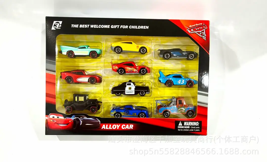 New Cars Series Container Truck Sliding Non-Retractable Alloy Racing Car Children's Toy Lightning Mcqueen Boys' Toy
