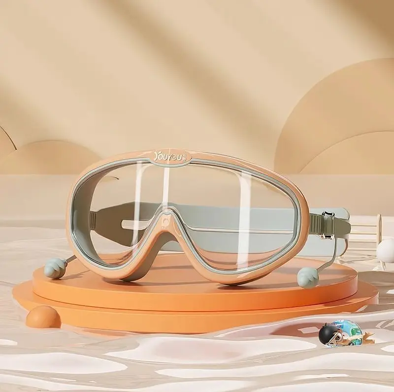 Children's Swimming Goggles for Boys and Girls, High-Definition Waterproof and Anti-Fog Swimming Goggles, Professional Flat-Lens Large-Frame Diving Goggles Equipment — feature 5