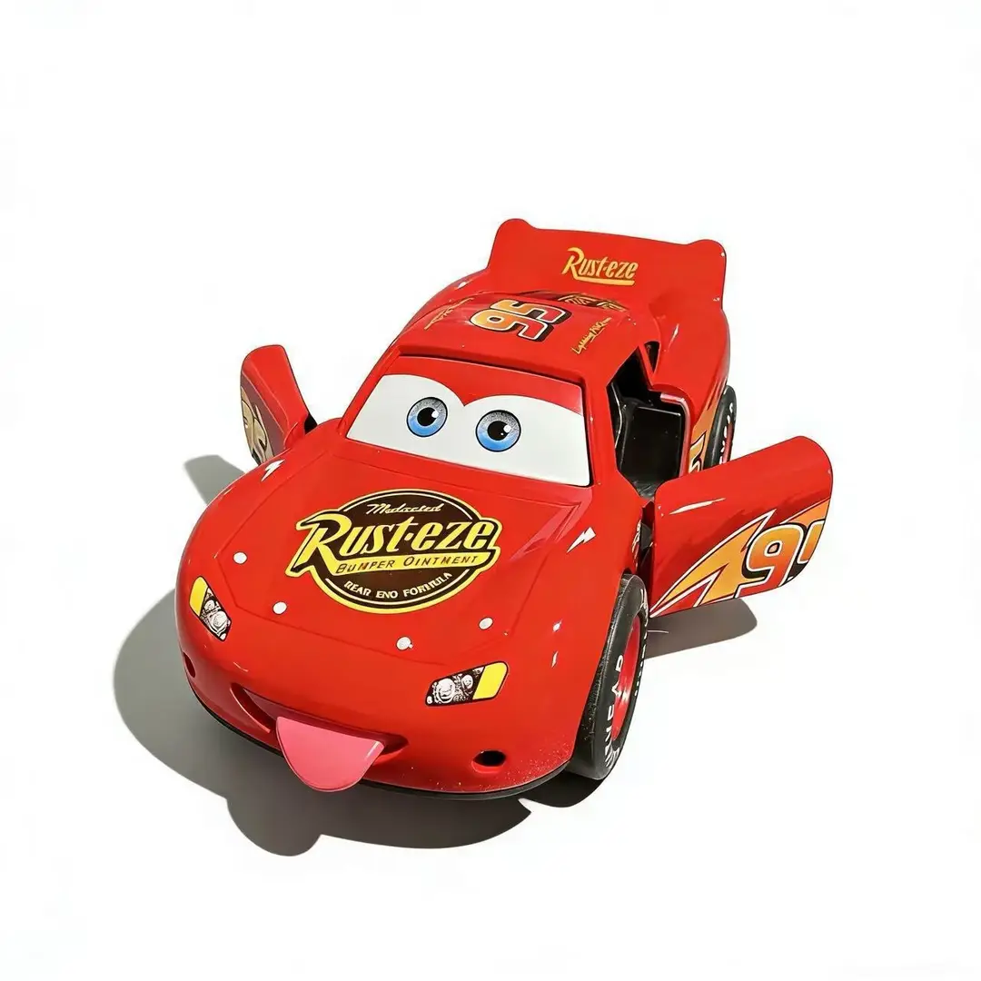 Cars 3 Lightning Mcqueen Tongue-Out Mode, Openable Doors, Pull-Back Sound and Light Music, Boys' Toy, Cross-Border — feature 2