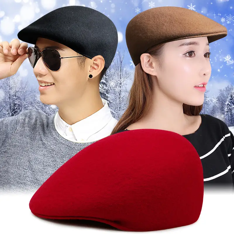 Women's Wool Warm Beret Artistic Retro Pest Cap Painter's Cap - Image 14