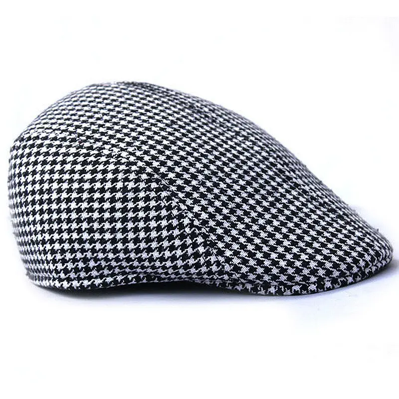 Full Sealed Men's and Women's Autumn and Winter Warm Cotton Houndstooth Beret Vintage Casual Cap Outdoor Hunting Hat - Image 19