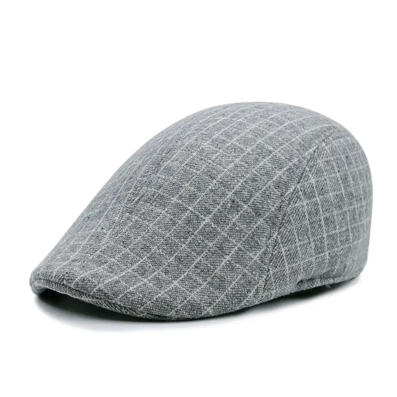 Full Sealed Men's and Women's Autumn and Winter Warm Cotton Houndstooth Beret Vintage Casual Cap Outdoor Hunting Hat - Image 7