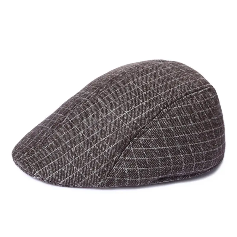 Full Sealed Men's and Women's Autumn and Winter Warm Cotton Houndstooth Beret Vintage Casual Cap Outdoor Hunting Hat - Image 8