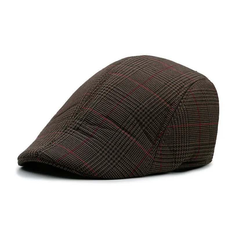 Full Sealed Men's and Women's Autumn and Winter Warm Cotton Houndstooth Beret Vintage Casual Cap Outdoor Hunting Hat - Image 12