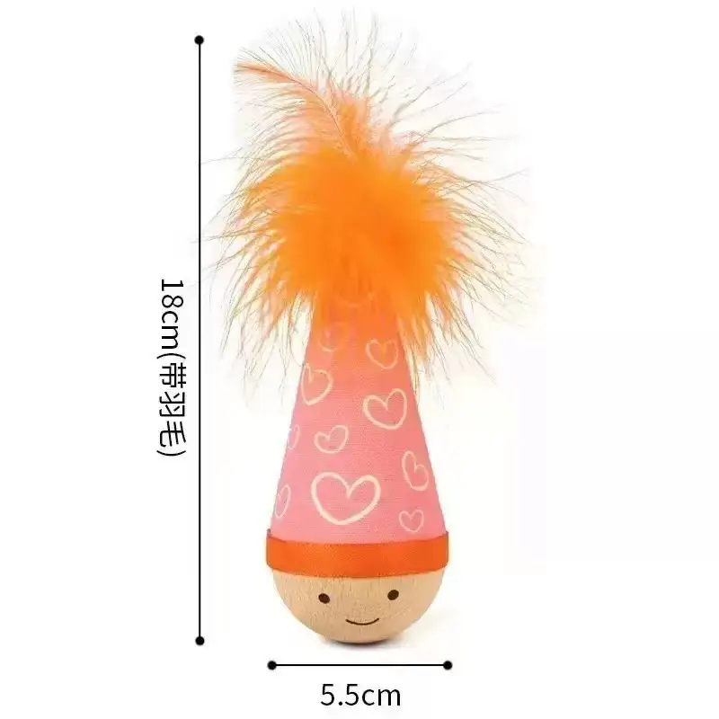 Cat Toy Wobbling Feather Teaser Stick for Self-Entertainment, Boredom-Relief Gadget for Kittens, Energy-Consuming Stress-Relief Pet Toy