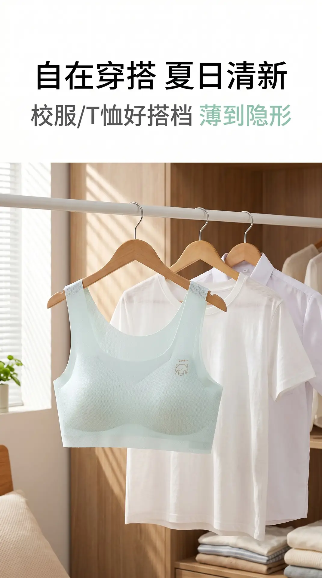 Underwear for 10-14 Year Old Girls in the Developmental Stage, Summer Thin Vest-Style Anti-Bump Bra for Middle and High School Students — feature 16