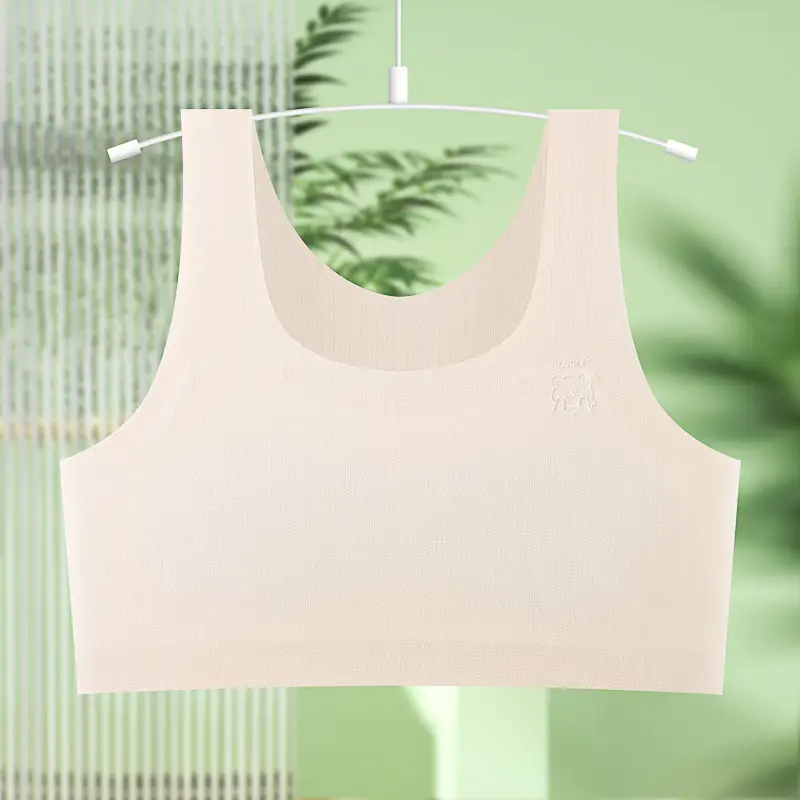 Underwear for 10-14 Year Old Girls in the Developmental Stage, Summer Thin Vest-Style Anti-Bump Bra for Middle and High School Students