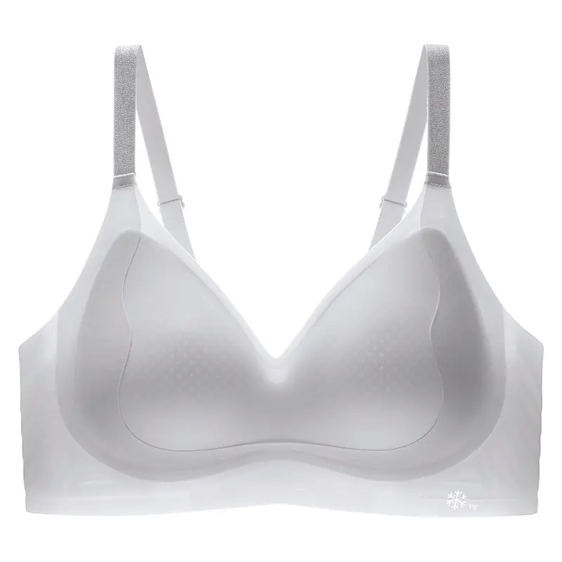 Seamless Nude-Feel Underwear for Women, Jelly Soft Support, Adjustable, Side Breast Reduction, No Steel Ring, Breathable, Ultra-Soft and Thin Bra