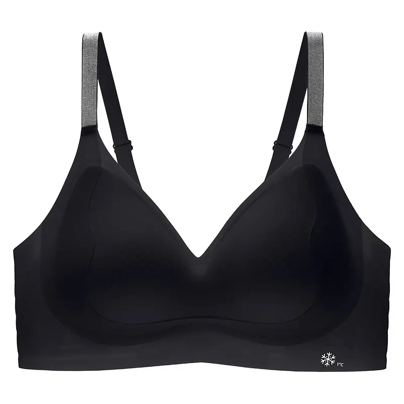 Seamless Nude-Feel Underwear for Women, Jelly Soft Support, Adjustable, Side Breast Reduction, No Steel Ring, Breathable, Ultra-Soft and Thin Bra