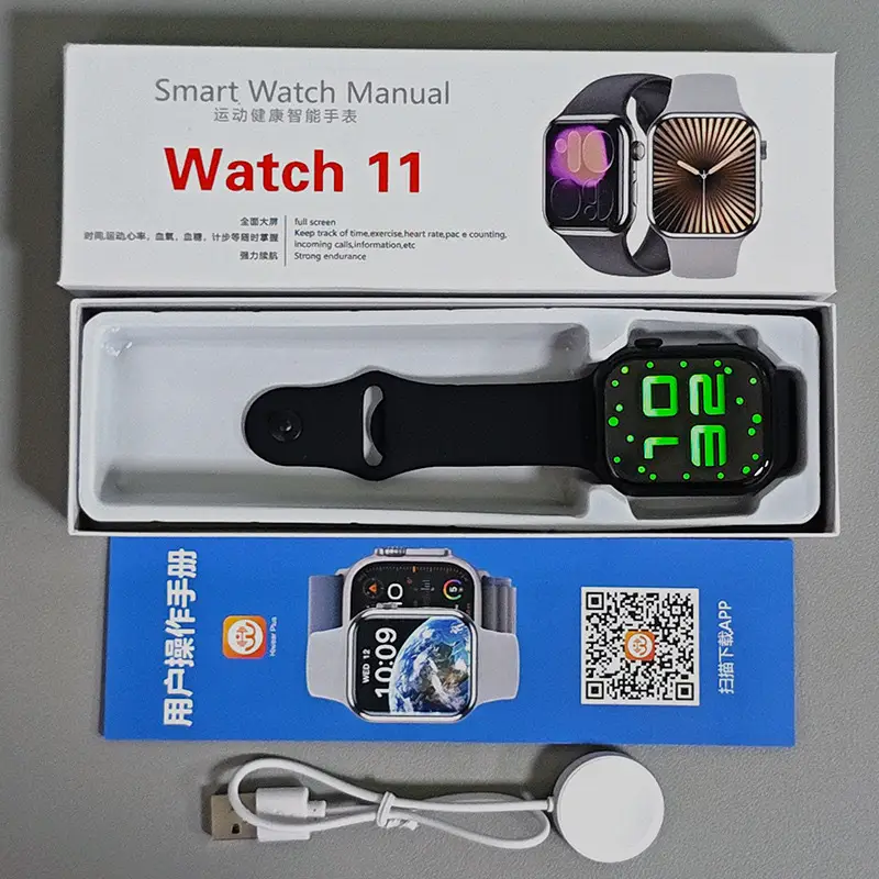 S11 Smart Watch Blood Sugar Needle-Free Blood Sugar Measurement Uric Acid Blood Pressure Heart Rate Bluetooth Call S12 Huaqiangbei Watch Wholesale