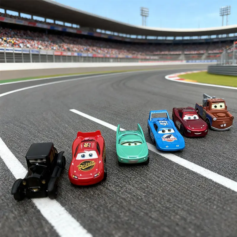 Cars 3 Lightning Mcqueen Storage Rack Parking Lot Children's Toy Sliding Alloy Car Black Storm 3 Mater