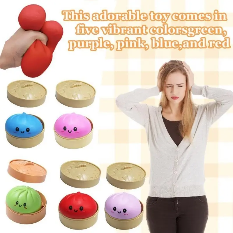 Cross-Border Hit Product Squishies Toy, Realistic Bun-Shaped Stress Relief Toy, Dumpling Squishy Toy