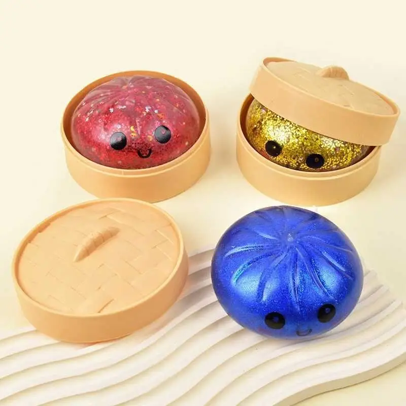 Cross-Border Hit Product Squishies Toy, Realistic Bun-Shaped Stress Relief Toy, Dumpling Squishy Toy