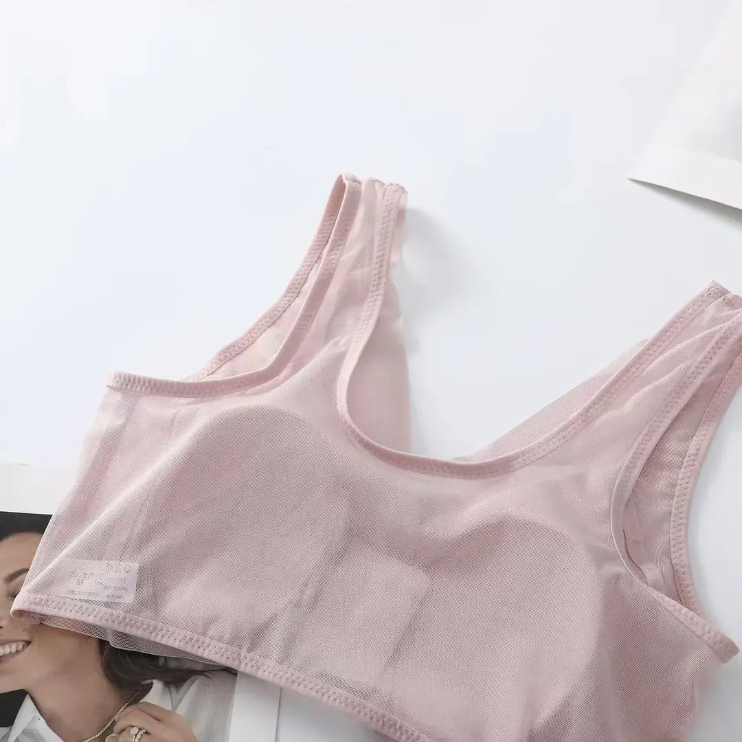 Large Size Front-Clasp Thin Rabbit Ear Cup Bra, Breathable Mesh, Wireless, Side Breast Support, New Style Women's Bra 100kg