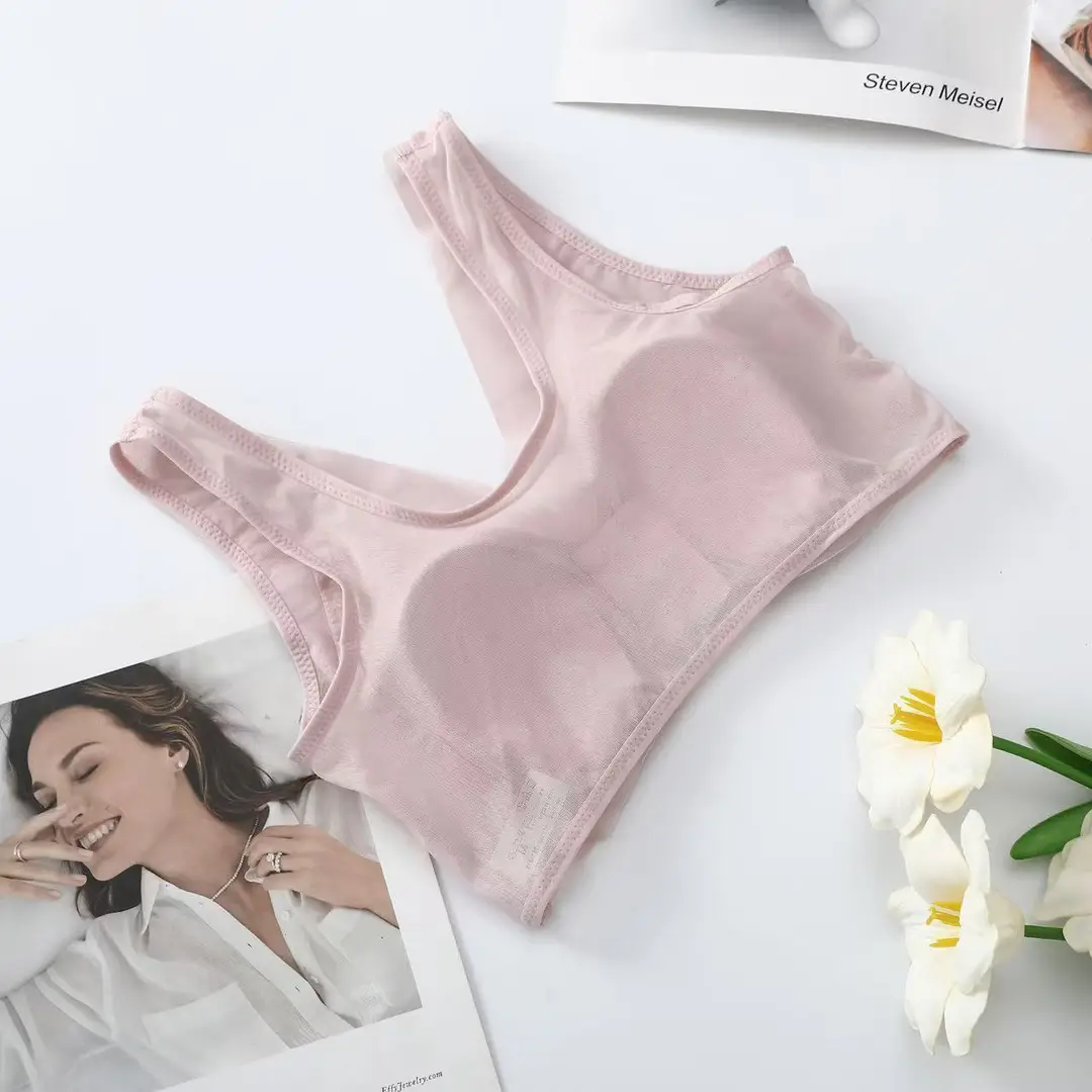 Large Size Front-Clasp Thin Rabbit Ear Cup Bra, Breathable Mesh, Wireless, Side Breast Support, New Style Women's Bra 100kg — feature 11
