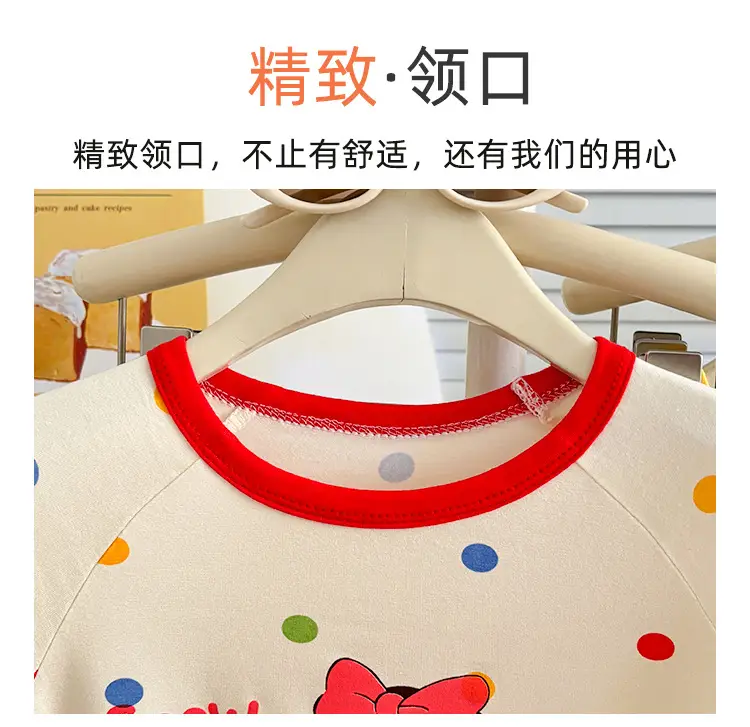 Modal Children's Pajamas Summer New Home Wear Set Girls' Short-Sleeve Three-Quarter Pants Air Conditioning Clothing Cartoon Soft — feature 3