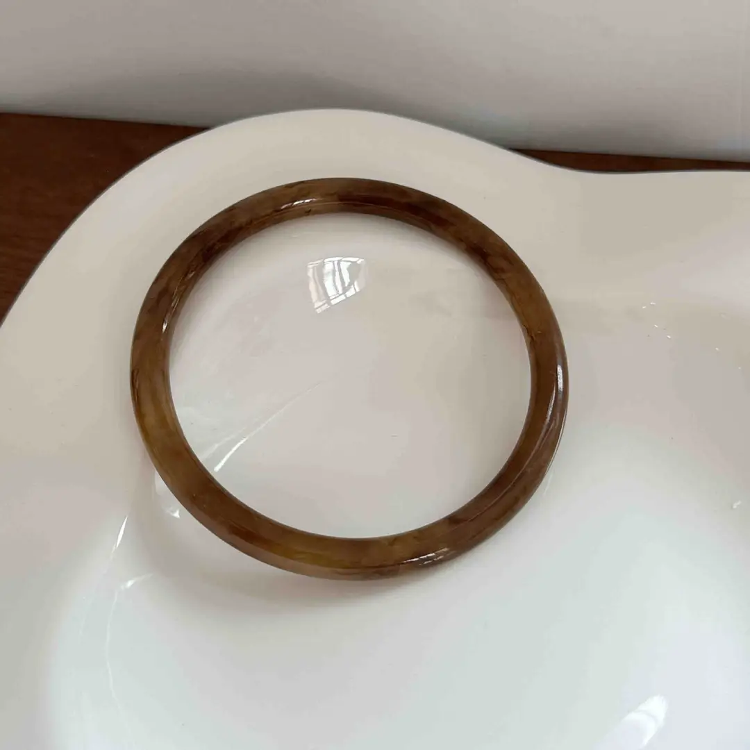 Cross-Border Popular Jewelry Resin Round Bracelet Set Fashionable Versatile Hand Accessories Marble Pattern Vintage Bracelet