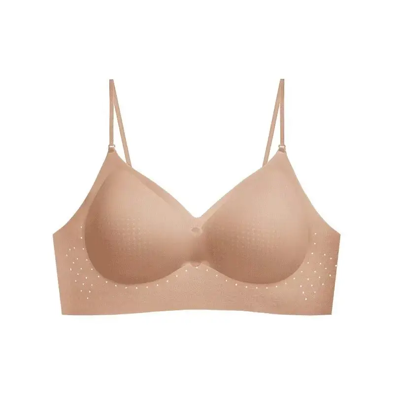 Invisible Foundation Liquid, Beautiful Back-Revealing, Small Chest Gathering Bra for Women, Fixed Cup, Seamless, Thin, Breathable, Thin Strap Bra
