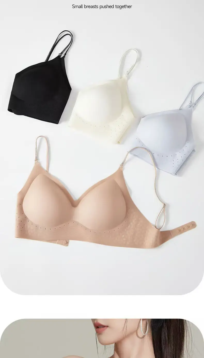Invisible Foundation Liquid, Beautiful Back-Revealing, Small Chest Gathering Bra for Women, Fixed Cup, Seamless, Thin, Breathable, Thin Strap Bra — feature 15