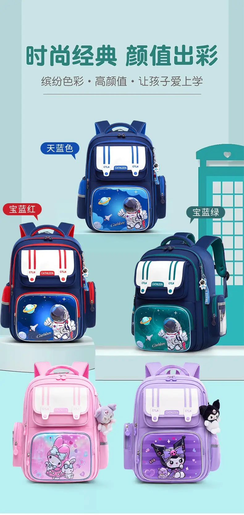 Foreign Trade Schoolbags for Primary School Students 3D Hard-Shell Astronaut Schoolbags for Boys and Girls in Grades 1-3-6 to Protect the Spine and Reduce Burden — feature 1