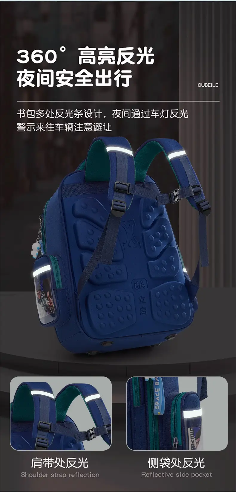 Foreign Trade Schoolbags for Primary School Students 3D Hard-Shell Astronaut Schoolbags for Boys and Girls in Grades 1-3-6 to Protect the Spine and Reduce Burden — feature 11