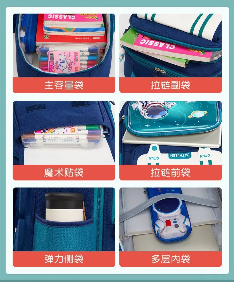 Foreign Trade Schoolbags for Primary School Students 3D Hard-Shell Astronaut Schoolbags for Boys and Girls in Grades 1-3-6 to Protect the Spine and Reduce Burden — feature 8
