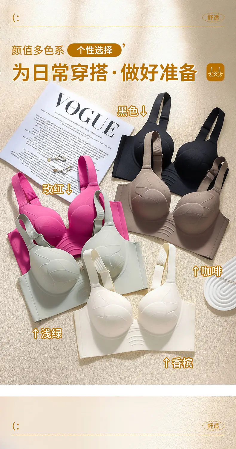 Plus-Size Thin Seamless Women's Bra for Large Busts, Minimizing Appearance, Gathering Side Breasts, Anti-Sagging, Outward Expansion Adjustment Bra — feature 12