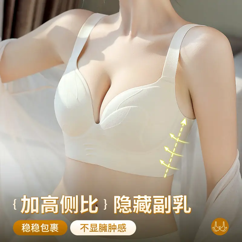 Plus-Size Thin Seamless Women's Bra for Large Busts, Minimizing Appearance, Gathering Side Breasts, Anti-Sagging, Outward Expansion Adjustment Bra — feature 20