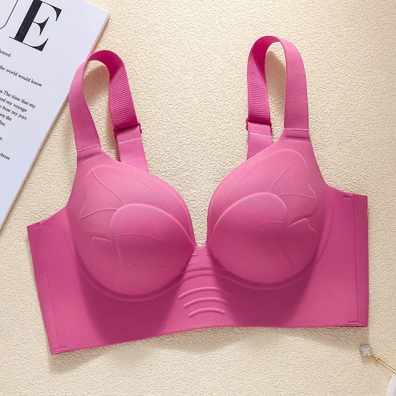 Plus-Size Thin Seamless Women's Bra for Large Busts, Minimizing Appearance, Gathering Side Breasts, Anti-Sagging, Outward Expansion Adjustment Bra