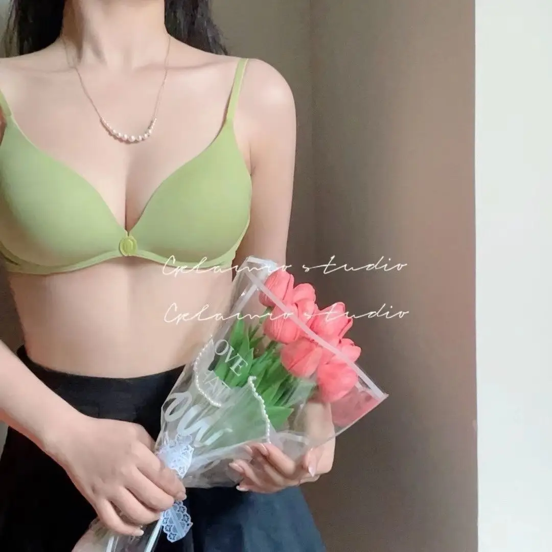 Popular Front-Clasp Push-Up Bra, Seamless, for Small Busts, Non-Gaping Cup Design, Deep Backless, Beautiful Back, Ultra-Thin Anti-Sagging Bra for Summer — feature 3
