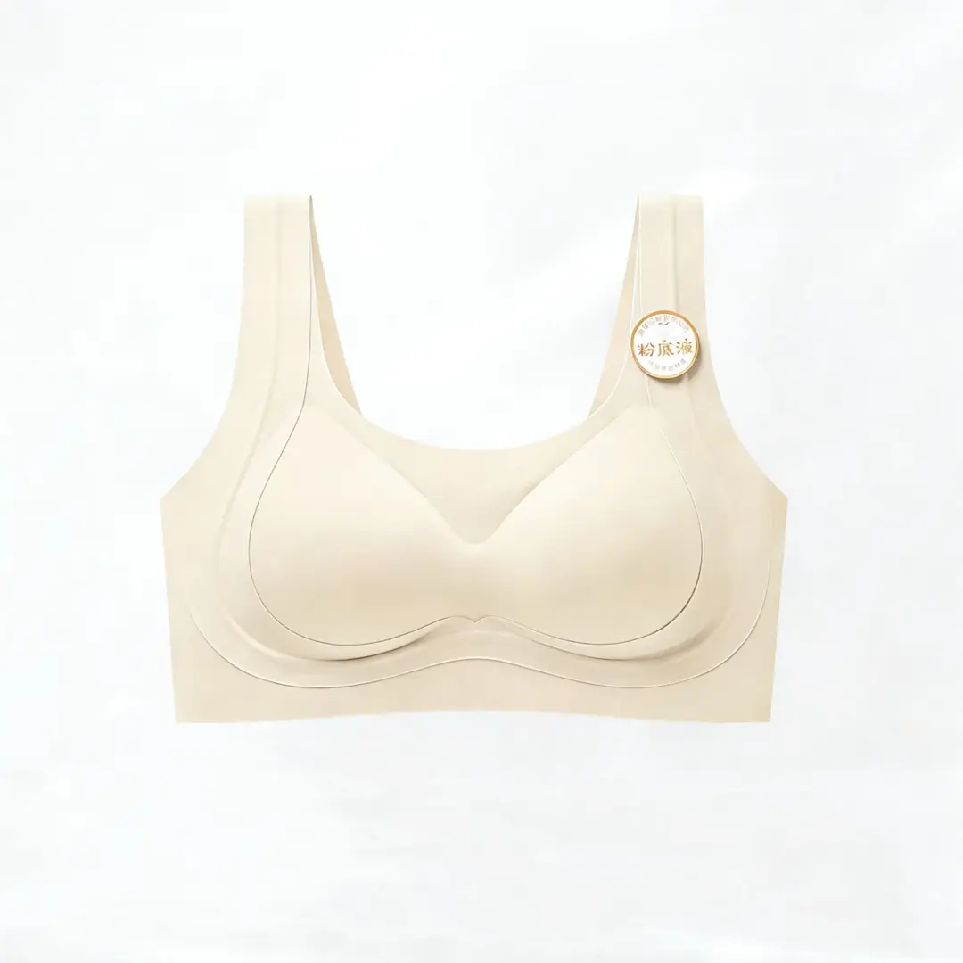 White T-Shirt, Non-Transparent, Summer Cloud-Like Texture, Seamless Foundation Liquid, Invisible Underwear, Wide Shoulder Straps, Breathable, Beautiful Back, Push-Up Bra