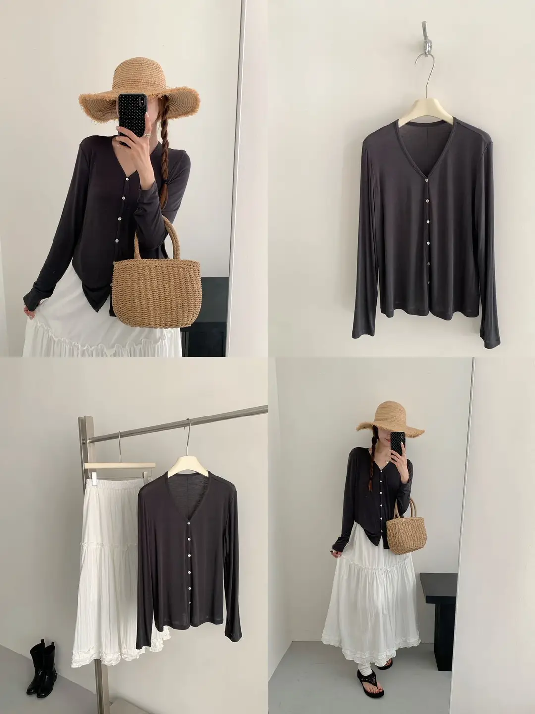 Tencel Modal Cardigan Silk Spring and Summer Lightweight Korean-Style Skin-Friendly Cotton Wool Knitwear Women's Buttoned Long-Sleeved Top — feature 6