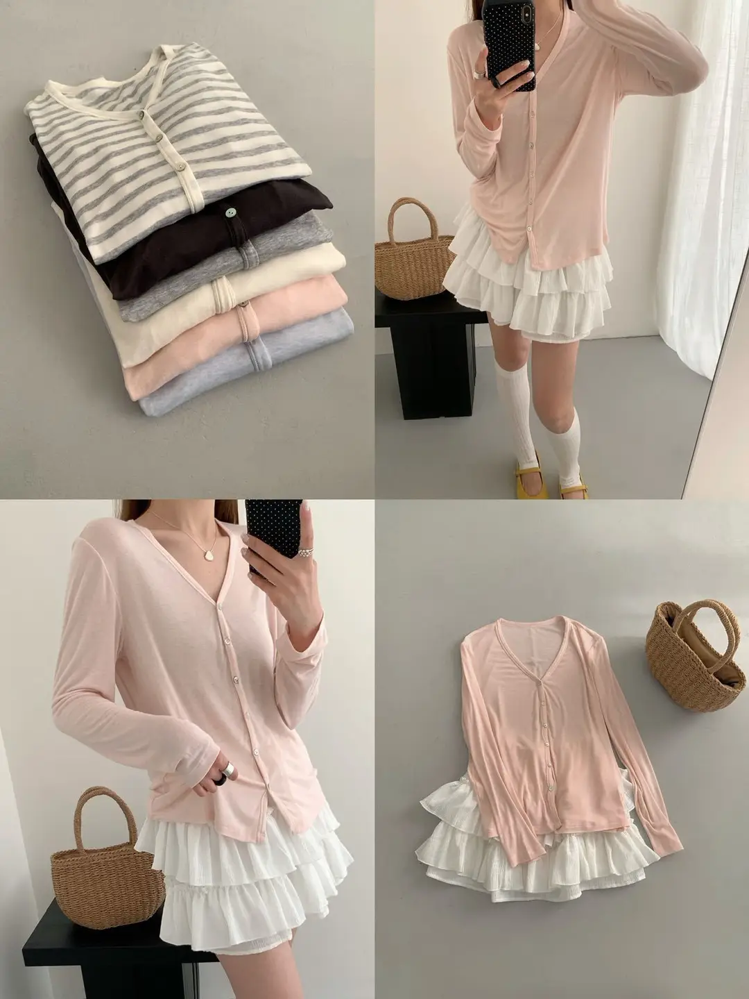 Tencel Modal Cardigan Silk Spring and Summer Lightweight Korean-Style Skin-Friendly Cotton Wool Knitwear Women's Buttoned Long-Sleeved Top — feature 8