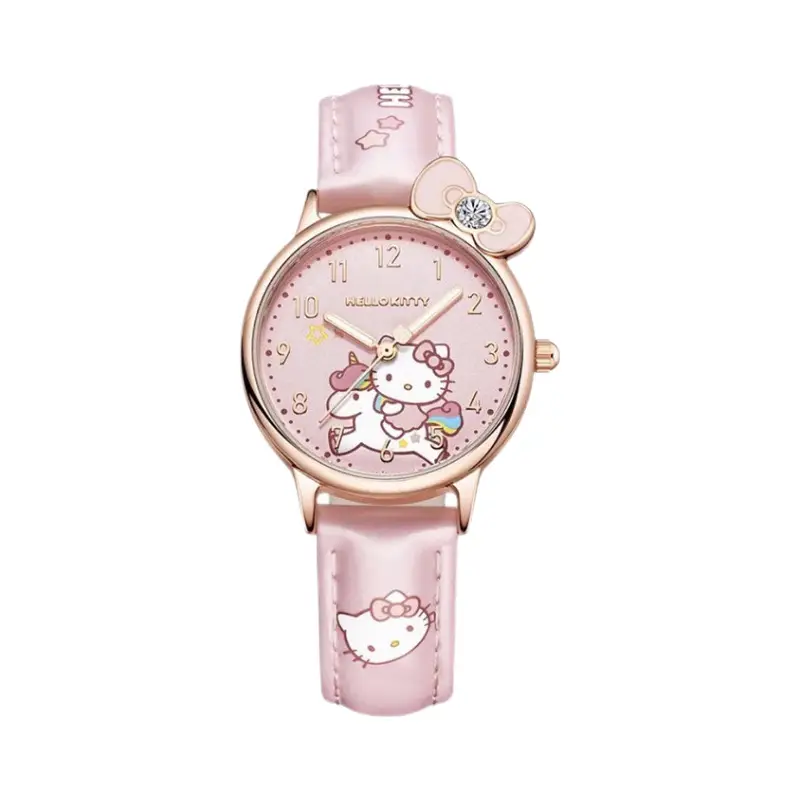 Cute Cartoon Hellokitty Cinnamoroll Girly Quartz Watch Student Best Friend Gift Waterproof Leather Strap Watch