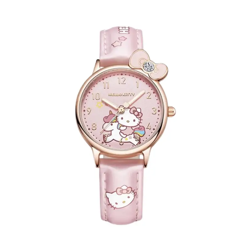 Cute Cartoon Hellokitty Cinnamoroll Girly Quartz Watch Student Best Friend Gift Waterproof Leather Strap Watch — feature 2
