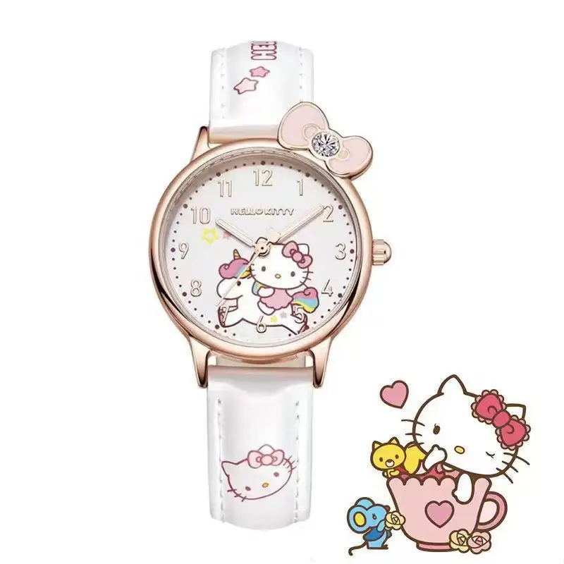 Cute Cartoon Hellokitty Cinnamoroll Girly Quartz Watch Student Best Friend Gift Waterproof Leather Strap Watch — feature 4