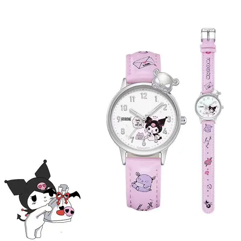 Cute Cartoon Hellokitty Cinnamoroll Girly Quartz Watch Student Best Friend Gift Waterproof Leather Strap Watch