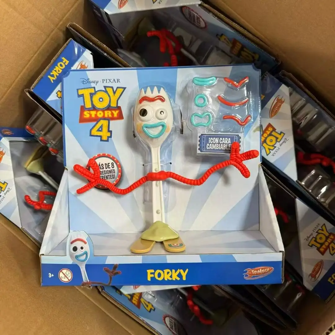 Toy Story 4 Forky with Multiple Expression Replacements Woody and Buzz Lightyear Figurine Toys