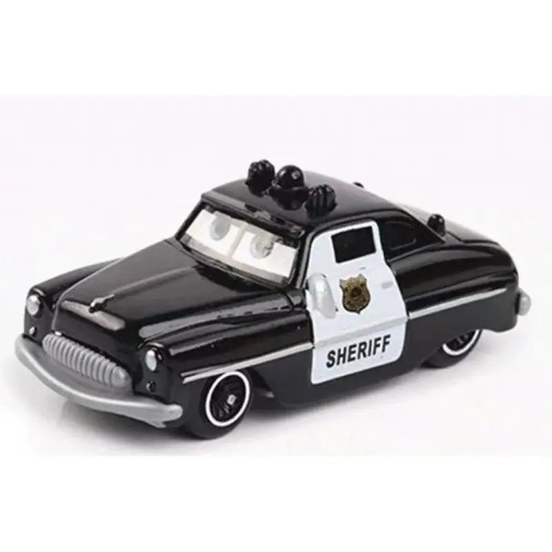 Cars Alloy Racing Lightning Mcqueen Police Chief Mater Skateboard Model Figurine Boys Boxed Gift