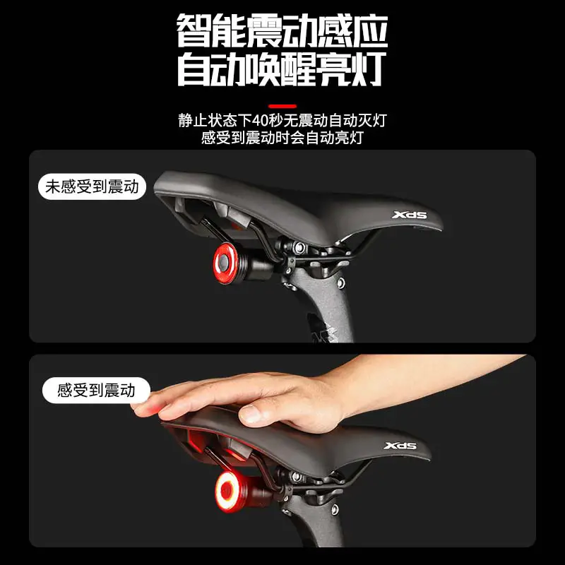 Bicycle Tail Light, Road Bike Brake Sensor Warning Light, USB Waterproof Light, Outdoor Mountain Bike Cycling Light