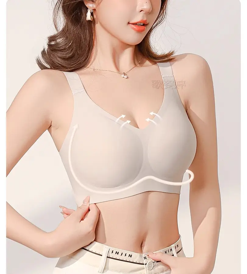 Plus-Size Seamless Bra for Women, Minimizes Large Bust, Full Cup, Thin Style, Anti-Sagging, Side Breast Gathering, Shaping Bra for Summer — feature 4