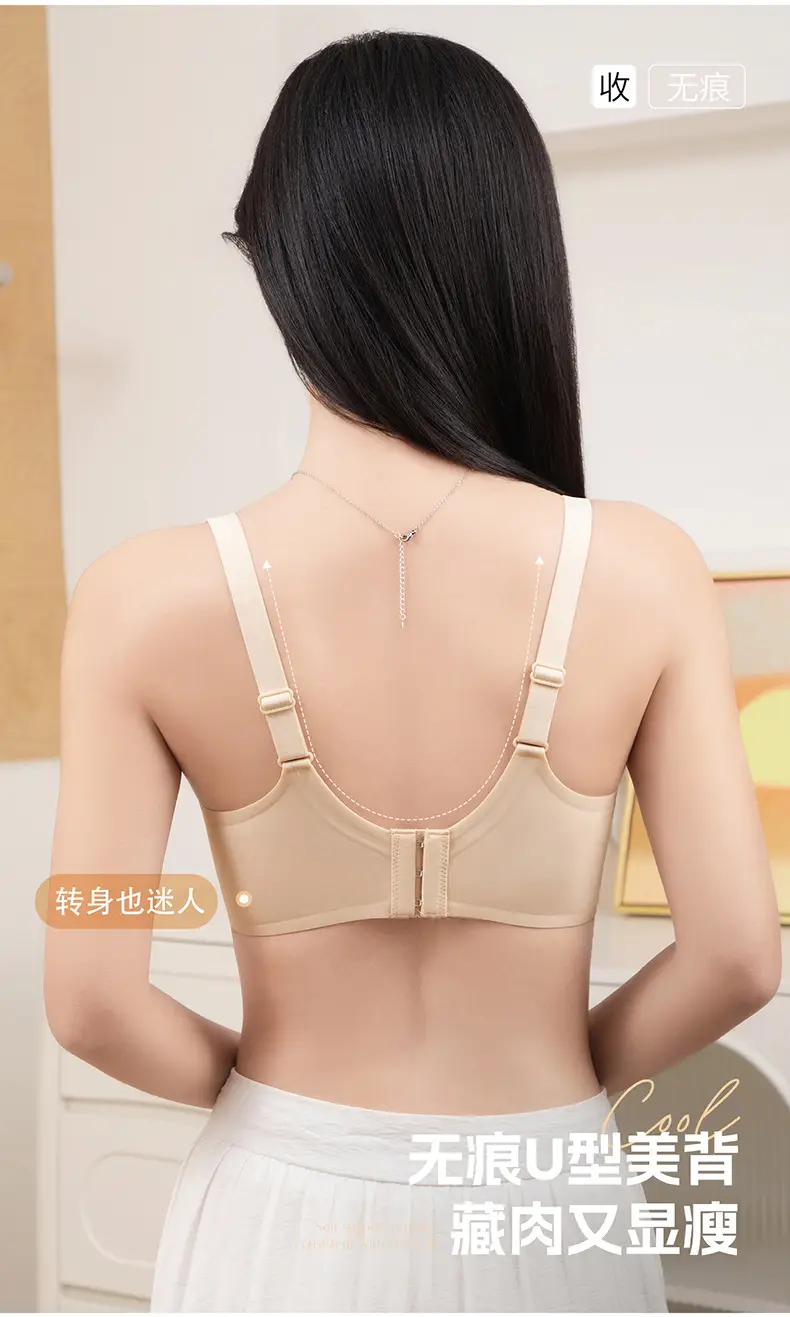 Breathable Perforated Cup Seamless Cool Nude-Feel Underwear for Women, Jelly Soft Support Adjustable Wireless Ultra-Thin Bra — feature 14