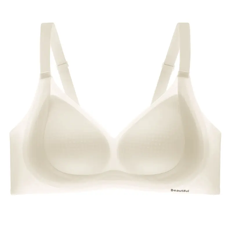 Breathable Perforated Cup Seamless Cool Nude-Feel Underwear for Women, Jelly Soft Support Adjustable Wireless Ultra-Thin Bra