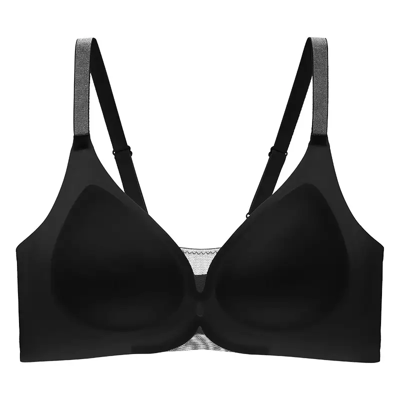 Cool and Seamless Nude-Feel Underwear for Women, Jelly-Soft Support, Adjustable, Perforated, Breathable, Wire-Free, Ultra-Soft and Thin Bra