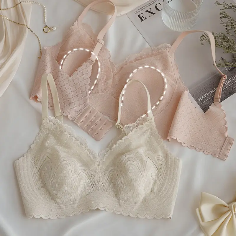 Summer Ultra-Thin Cool-Feel Bra for Women with Large Busts, Makes the Bust Appear Smaller and Slimmer, Breathable and Comfortable, Wireless, Side Breast Support, Seamless Bra