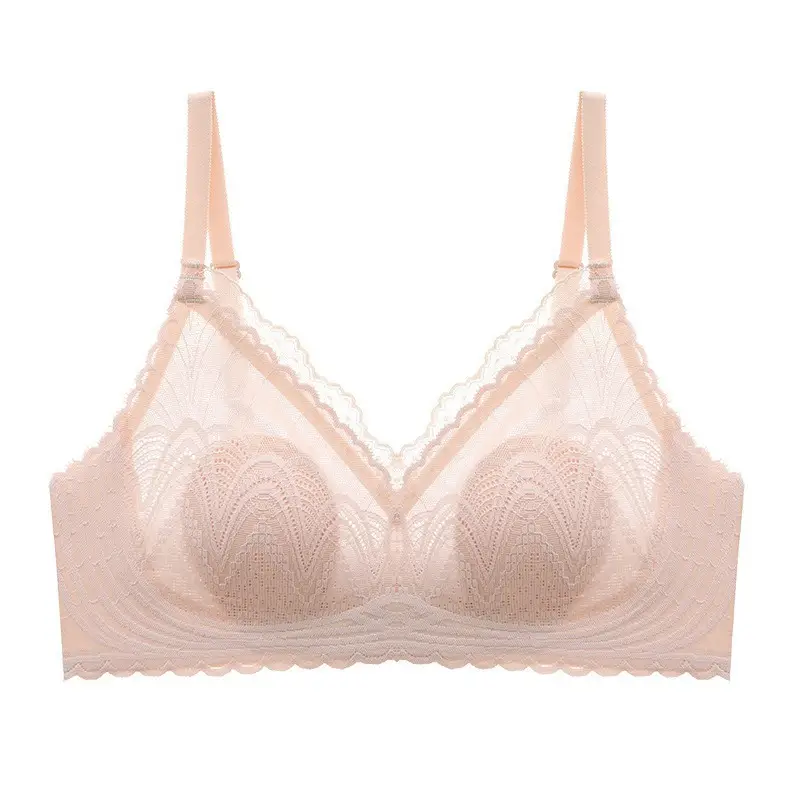 Summer Ultra-Thin Cool-Feel Bra for Women with Large Busts, Makes the Bust Appear Smaller and Slimmer, Breathable and Comfortable, Wireless, Side Breast Support, Seamless Bra