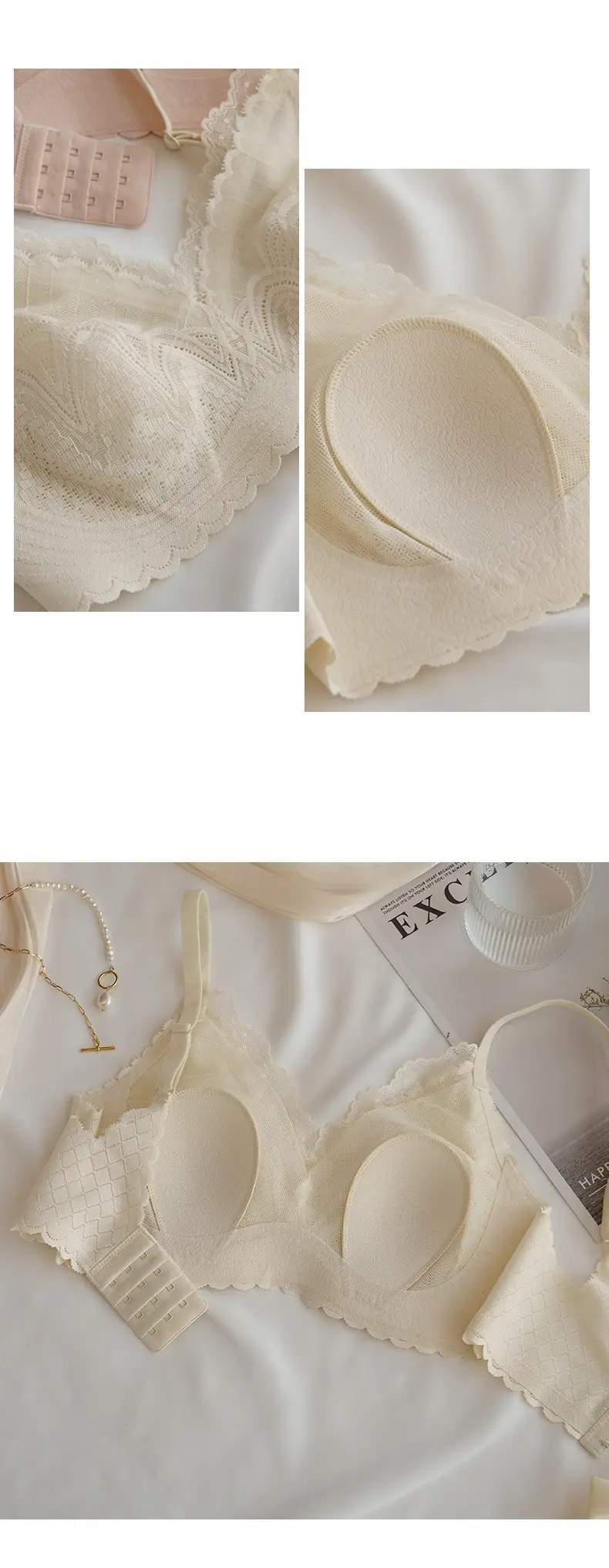 Summer Ultra-Thin Cool-Feel Bra for Women with Large Busts, Makes the Bust Appear Smaller and Slimmer, Breathable and Comfortable, Wireless, Side Breast Support, Seamless Bra — feature 16