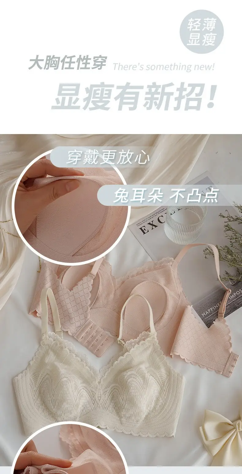 Summer Ultra-Thin Cool-Feel Bra for Women with Large Busts, Makes the Bust Appear Smaller and Slimmer, Breathable and Comfortable, Wireless, Side Breast Support, Seamless Bra — feature 2
